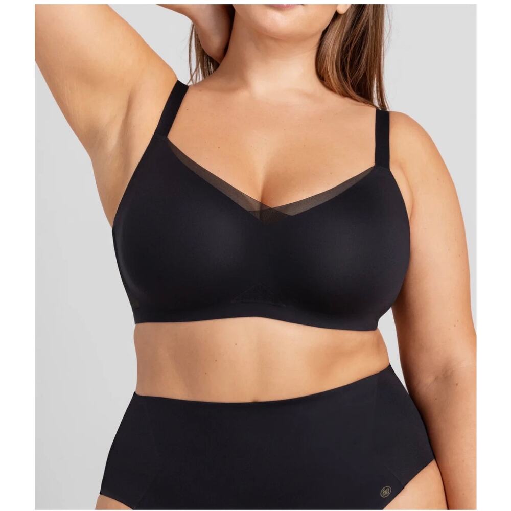 Honeylove Liftwear Crossover Bra Wireless  size 3x VAMP BLACK NWT